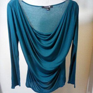 Forever 21 Teal long sleeve Blouse: Size: S/P